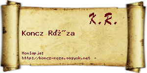 Koncz Róza névjegykártya